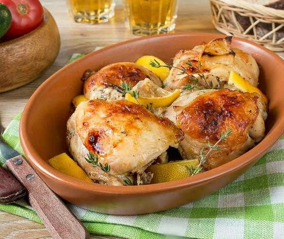 Курица с лимоном и чесноком в духовке, пошаговый рецепт с фото